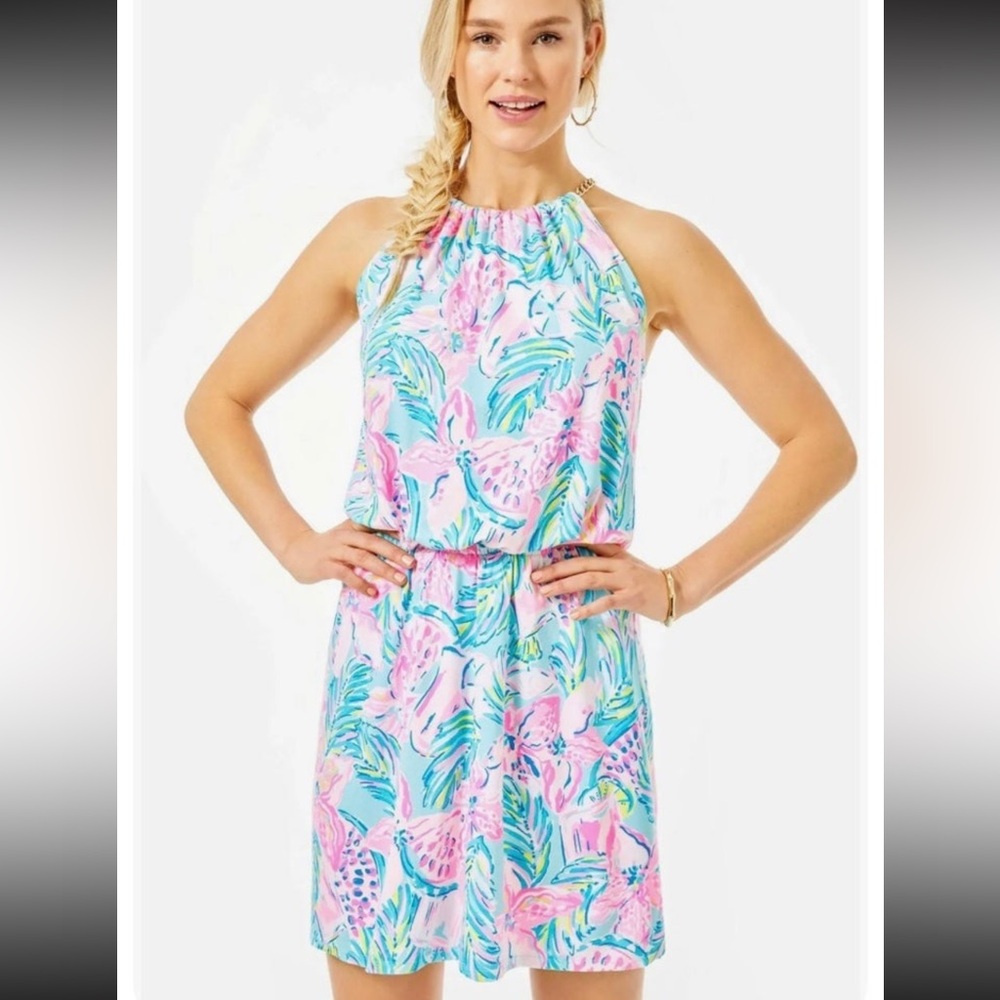 Lilly Pulitzer - Bowen Romper- large - Blue Ibiza Gimme Juice